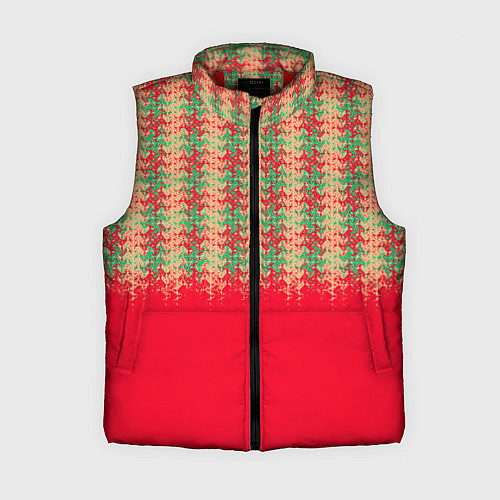 Женский жилет Красный с зелёным текстурированный / 3D-Красный – фото 1
