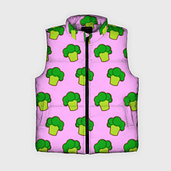 Женский жилет Фиолетовый брокколи, цвет: 3D-светло-серый