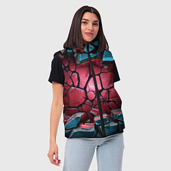 Женский жилет Объемные слои разбитых плит, цвет: 3D-черный — фото 2