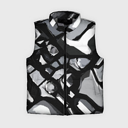 Женский жилет Чёрно-серая абстракция, цвет: 3D-светло-серый