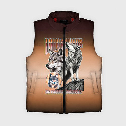 Женский жилет Волки с надписью / 3D-Красный – фото 1