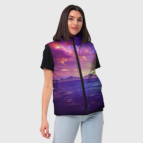 Женский жилет Волшебная галактика / 3D-Светло-серый – фото 3