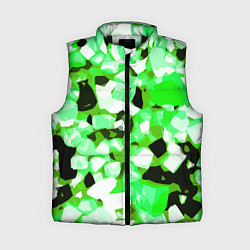 Женский жилет Green and white abstraction on a black background, цвет: 3D-черный