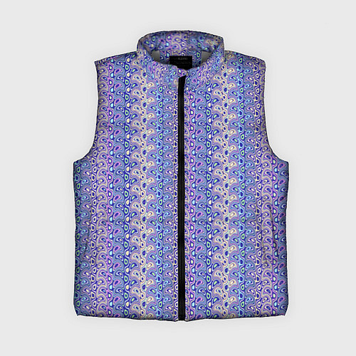 Женский жилет Сиреневый с узором паттерн / 3D-Светло-серый – фото 1