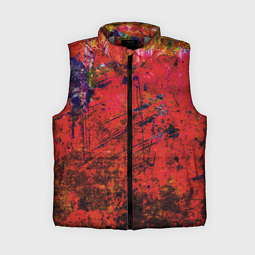 Женский жилет Абстракция - dark red grunge / 3D-Светло-серый – фото 1