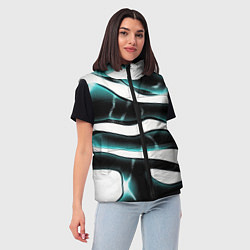 Женский жилет Абстрактный черно-зеленый камуфляж, цвет: 3D-черный — фото 2