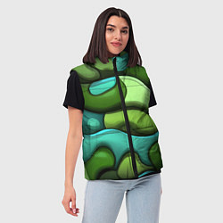 Женский жилет Объемные камуфляжные полосы, цвет: 3D-красный — фото 2