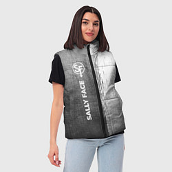 Женский жилет Sally Face - grey gradient по-вертикали, цвет: 3D-черный — фото 2