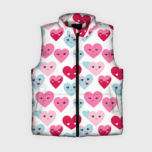 Женский жилет Сердечки-смайлики / 3D-Красный – фото 1
