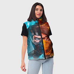 Женский жилет Mortal Kombat - Саб-зиро и Скорпион, цвет: 3D-красный — фото 2