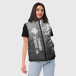 Женский жилет My Chemical Romance - grey gradient по-вертикали, цвет: 3D-черный — фото 2