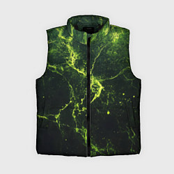 Женский жилет Зеленые волокна - текстура, цвет: 3D-черный
