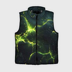Женский жилет Разбитая плита с зеленым светом, цвет: 3D-светло-серый
