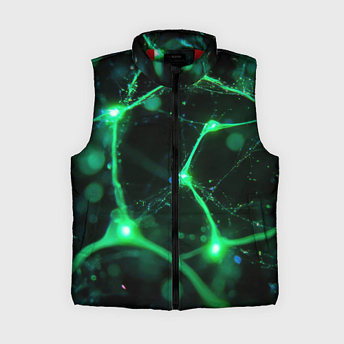 Женский жилет Зеленый нейроны / 3D-Красный – фото 1