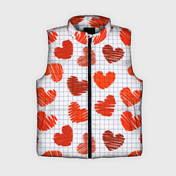 Женский жилет Сердца на бумаге, цвет: 3D-светло-серый