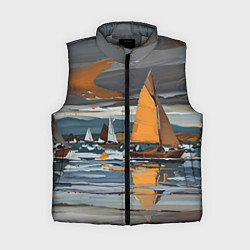 Женский жилет Живопись с парусниками