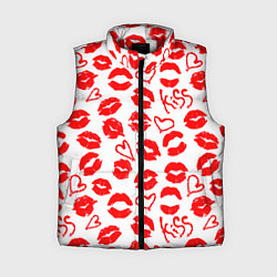 Женский жилет Губы и сердца, цвет: 3D-красный