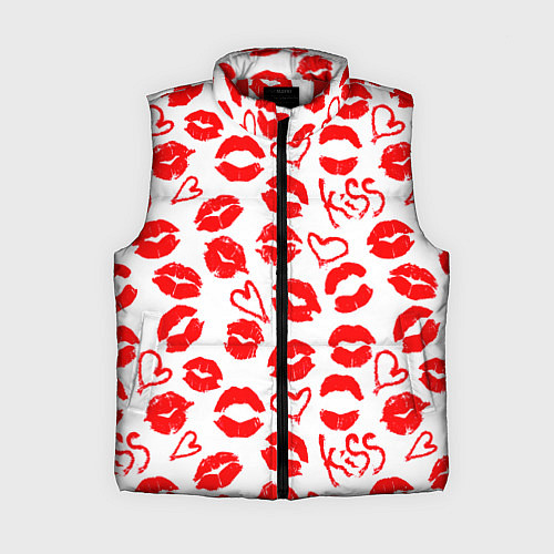 Женский жилет Губы и сердца / 3D-Красный – фото 1