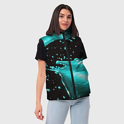Женский жилет Разрыв голубой краски, цвет: 3D-черный — фото 2