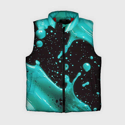 Женский жилет Голубая краска и капли / 3D-Красный – фото 1