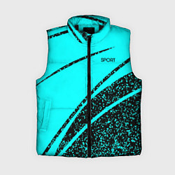 Женский жилет Sport голубой с чёрным в крапинку