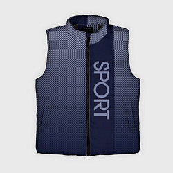 Женский жилет Sport тёмно-синий вертикальная полоса