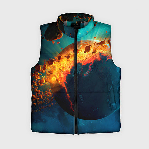 Женский жилет Взрыв планеты / 3D-Светло-серый – фото 1