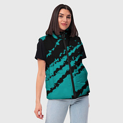 Женский жилет The color is black and light blue, цвет: 3D-черный — фото 2