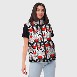 Женский жилет Девушки держат сердца, цвет: 3D-черный — фото 2