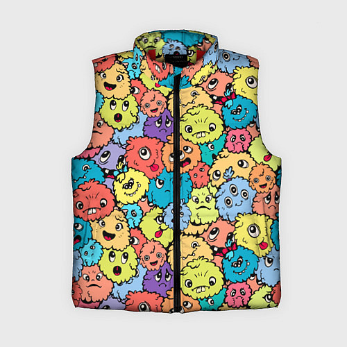 Женский жилет Милые монстрики пришельцы / 3D-Красный – фото 1