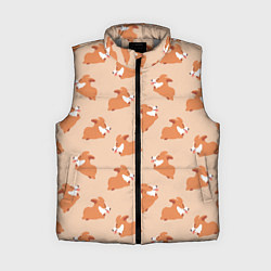Женский жилет Паттерн с забавными щенками породы корги, цвет: 3D-светло-серый