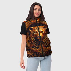 Женский жилет Лев узор, цвет: 3D-черный — фото 2