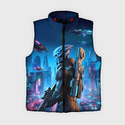 Женский жилет Mass Effect - neon glow fantastic / 3D-Красный – фото 1
