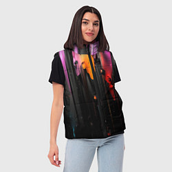 Женский жилет Разноцветная рельефная краска текстура, цвет: 3D-черный — фото 2