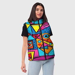 Женский жилет Кислая геометрия, цвет: 3D-черный — фото 2