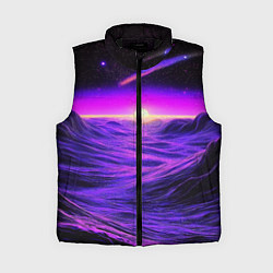 Женский жилет Космический пейзаж и комета, цвет: 3D-черный