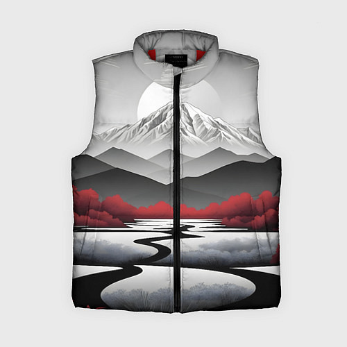 Женский жилет Белые горы и красные деревья / 3D-Красный – фото 1