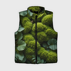 Женский жилет Зеленый мох и листья, цвет: 3D-черный