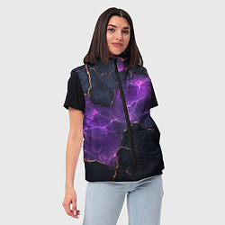Женский жилет Фиолетовый разлом с молниями, цвет: 3D-красный — фото 2