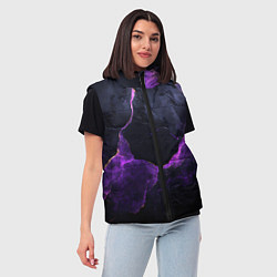 Женский жилет Фиолетово-черная объемная текстура, цвет: 3D-светло-серый — фото 2