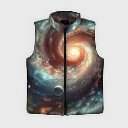 Женский жилет Далёкая неоновая галактика - нейросеть, цвет: 3D-красный