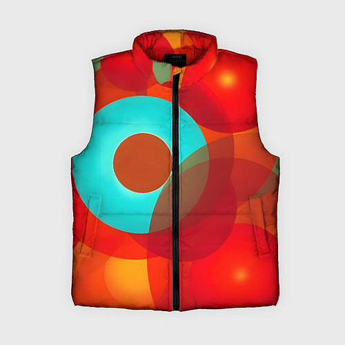 Женский жилет Оптическая абстракция с кругами / 3D-Красный – фото 1