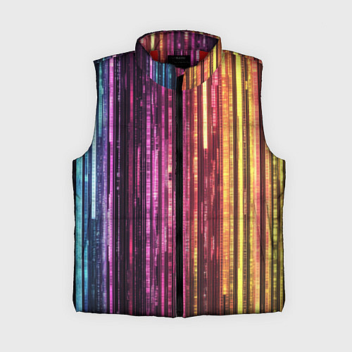 Женский жилет Неоновый и переливающийся киберпанк узор / 3D-Красный – фото 1