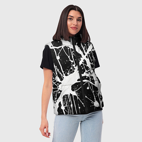 Женский жилет Брызги белой краски / 3D-Светло-серый – фото 3