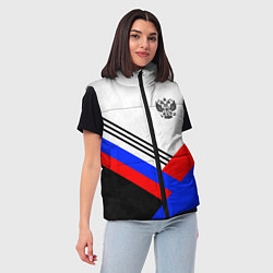 Женский жилет Герб России - минимализм, цвет: 3D-красный — фото 2