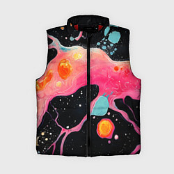 Женский жилет Розовая текстура в черном, цвет: 3D-красный