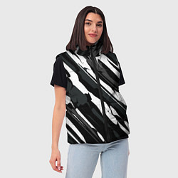 Женский жилет Разводы белым на черном, цвет: 3D-черный — фото 2