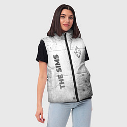 Женский жилет The Sims - white gradient вертикально, цвет: 3D-черный — фото 2