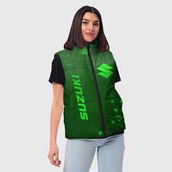 Женский жилет Suzuki - green gradient вертикально, цвет: 3D-черный — фото 2