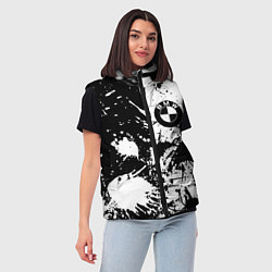 Женский жилет BMW черно белые краски, цвет: 3D-черный — фото 2
